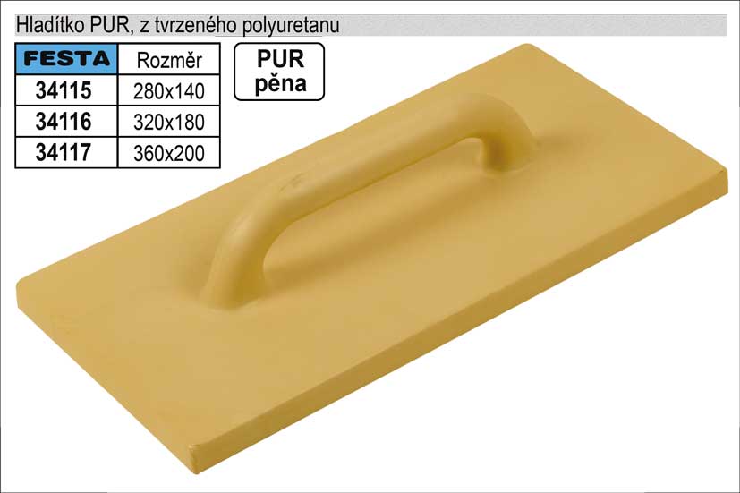 Hladítko PUR z tvrzeného polyuretanu, 360x200 0.1815 Kg NÁŘADÍ Sklad2 34117