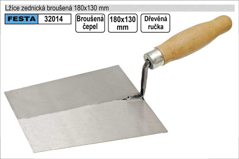 Lžíce zednická ocelová broušená 180mm 0.2225 Kg NÁŘADÍ Sklad2 32014