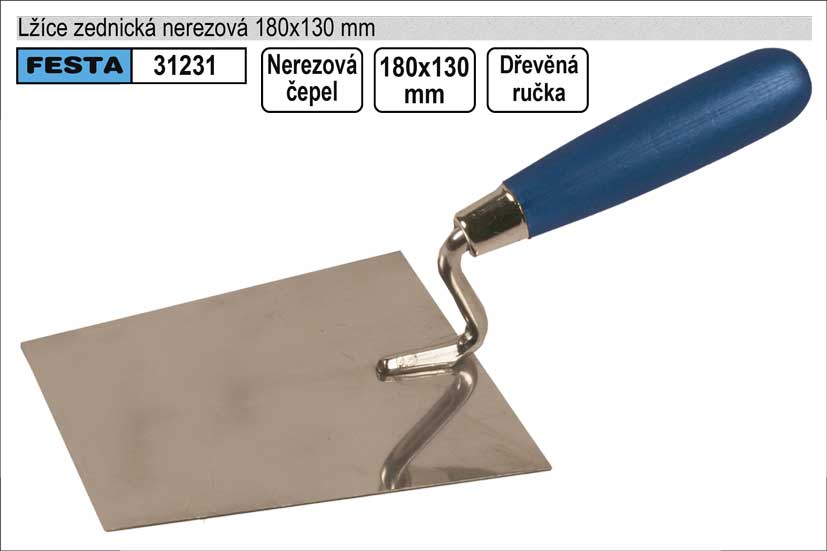 Lžíce zednická nerezová 180mm 0.2295 Kg NÁŘADÍ Sklad2 31231 1