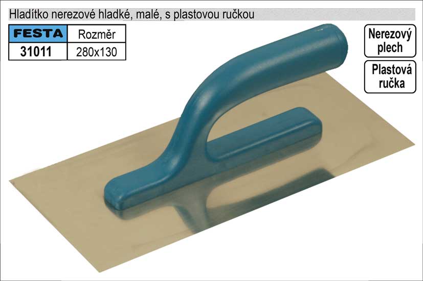 Hladítko nerezové 280x130mm s plastovou rukojetí 0.305 Kg NÁŘADÍ Sklad2 31011