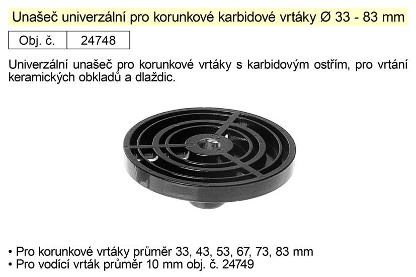 Unašeč univerzální pro korunkové vrtáky průměr 33 - 83 mm 0.11 Kg NÁŘADÍ Sklad2 24748 3