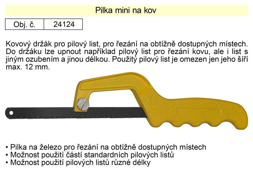 Pilka na železo mini 150 mm 0.133 Kg NÁŘADÍ Sklad2 24124