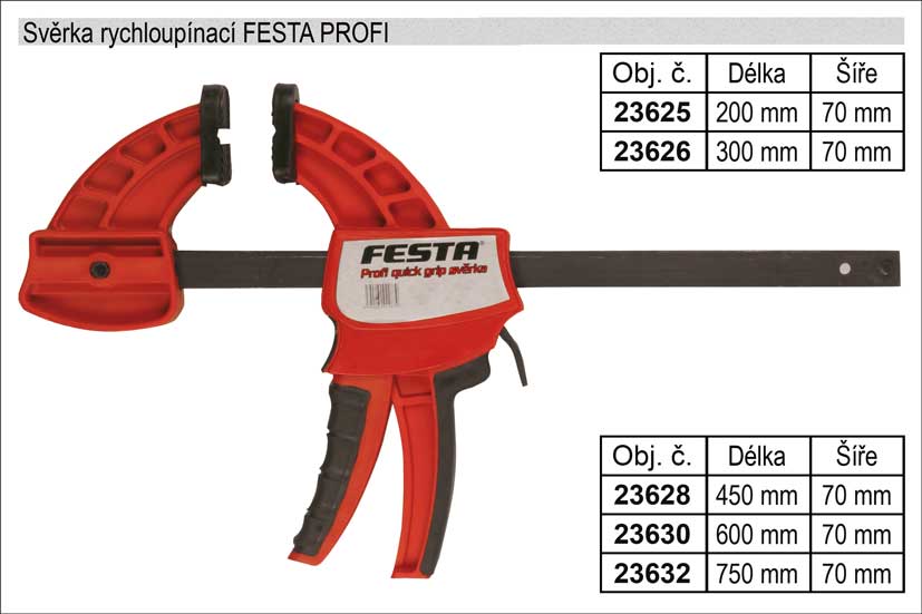 Svěrka rychloupínací FESTA PROFI 200mm 0.7195 Kg NÁŘADÍ Sklad2 23625