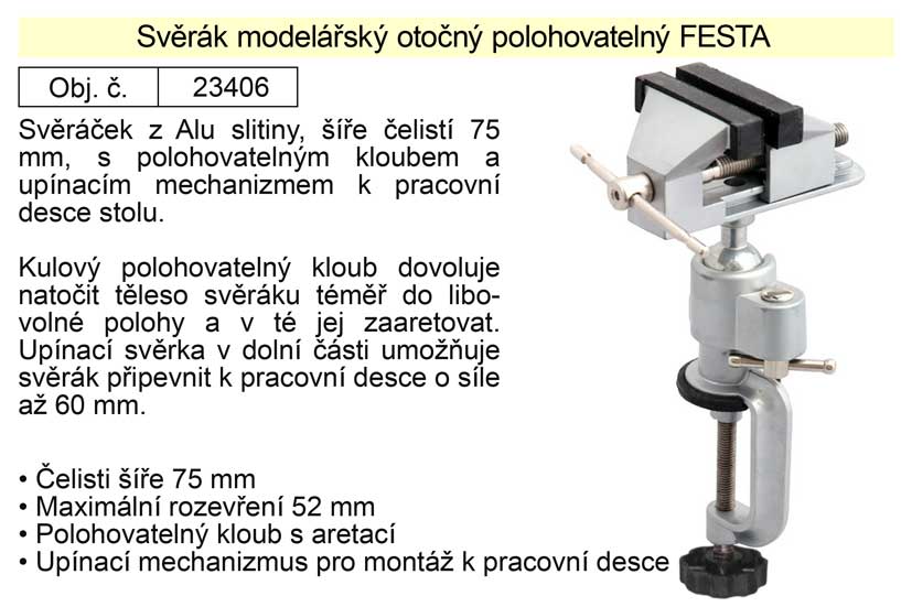 Svěrák modelářský otočný polohovatelný 0.86 Kg NÁŘADÍ Sklad2 23406 1