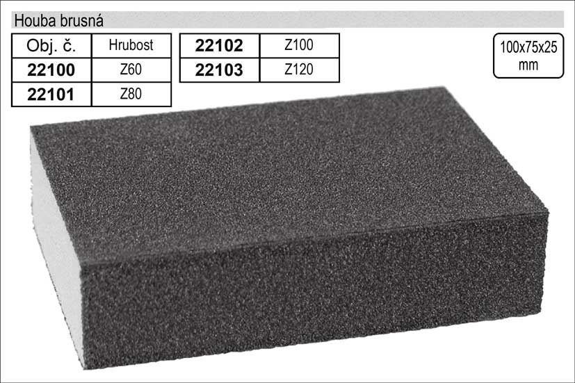 Houba brusná rozměr 100x70x25mm hrubost  80 0.025 Kg NÁŘADÍ Sklad2 22101 6