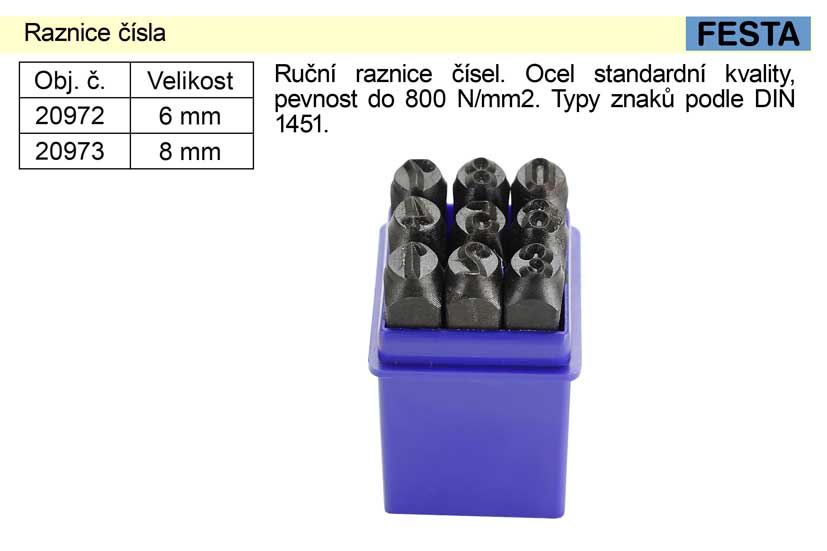 Raznice čísla 8mm 0.4655 Kg NÁŘADÍ Sklad2 20973 1