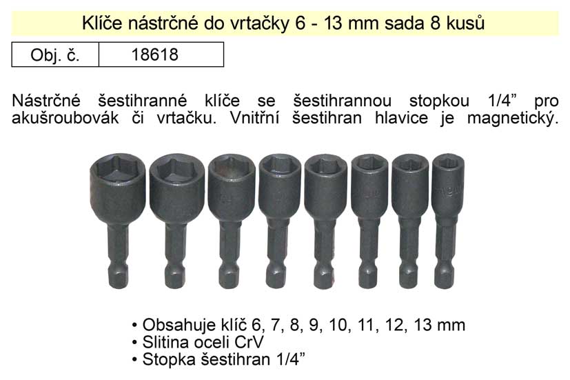 Ořechy nástrčné bity do vrtačky Festa 6-13mm 0.2305 Kg NÁŘADÍ Sklad2 18618 11