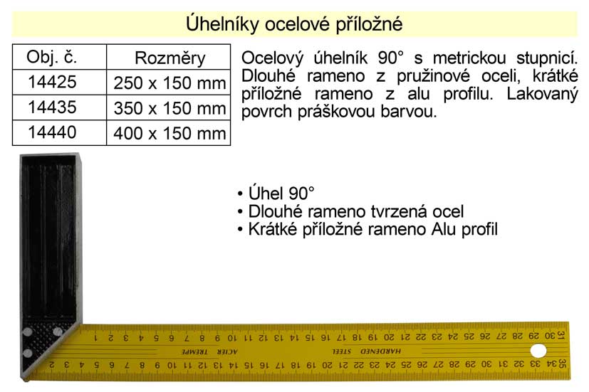 Úhelník ocelový příložný 350x150mm 0.1215 Kg NÁŘADÍ Sklad2 14435