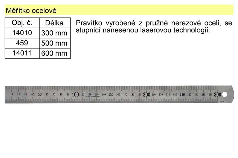 Měřítko ocelové 30cm 0.069 Kg NÁŘADÍ Sklad2 14010