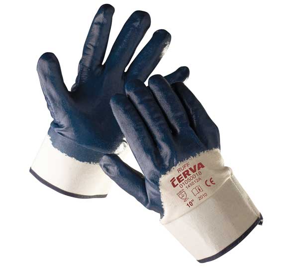 RUFF - rukavice z bavlněného úpletu s nitrilovou dlaní a tuhou manžetou - velikost 11 0.115 Kg NÁŘADÍ Sklad2 RUFF11 24