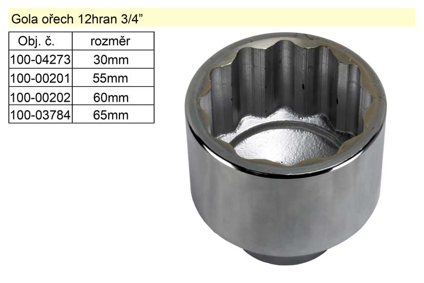 TRIUMF Gola ořech dvanáctihran 55mm 3/4" 12hran 0.9 Kg NÁŘADÍ Sklad2 100-00201