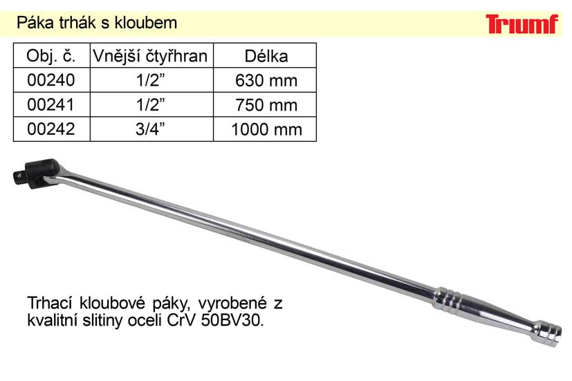 Páka trhák s kloubem 1/2" délka 620mm 2 Kg NÁŘADÍ Sklad2 100-00240 2