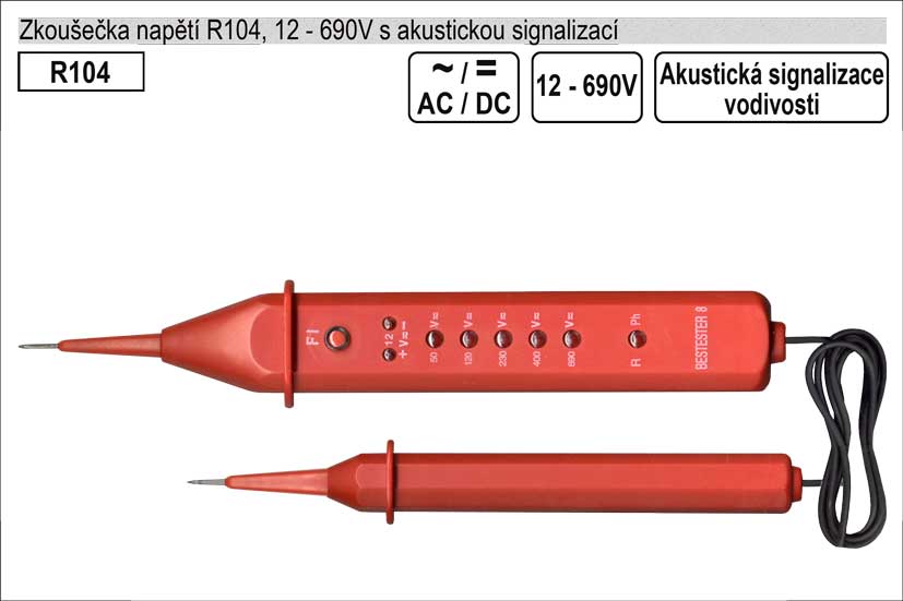 Zkoušečka napětí  AC/DC 12-400V s testem vodivosti Kg NÁŘADÍ Sklad2 R104