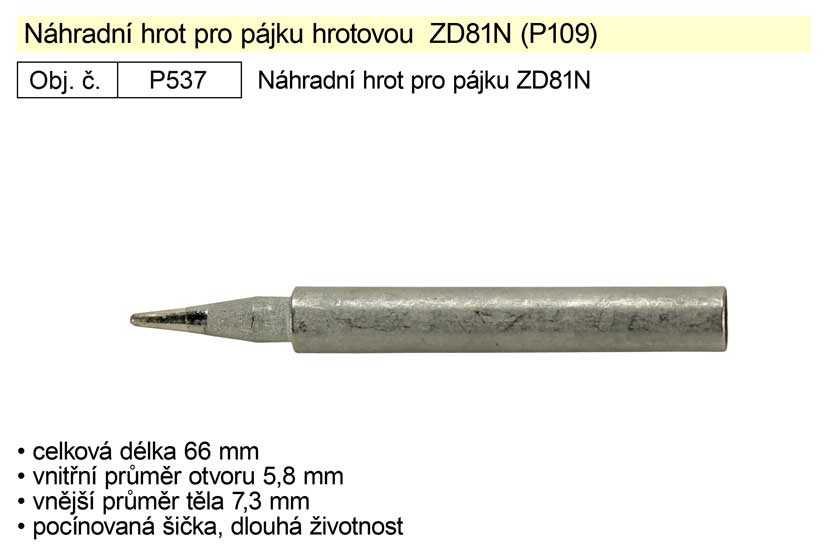 Náhradní hrot pro pájky  YT- 82455 a ZD81N Kg NÁŘADÍ Sklad2 P537 4