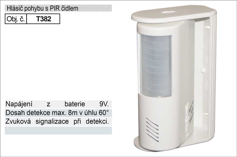 Hlásič pohybu GONG, nástěnný, napájení na baterie 9V Kg NÁŘADÍ Sklad2 T382