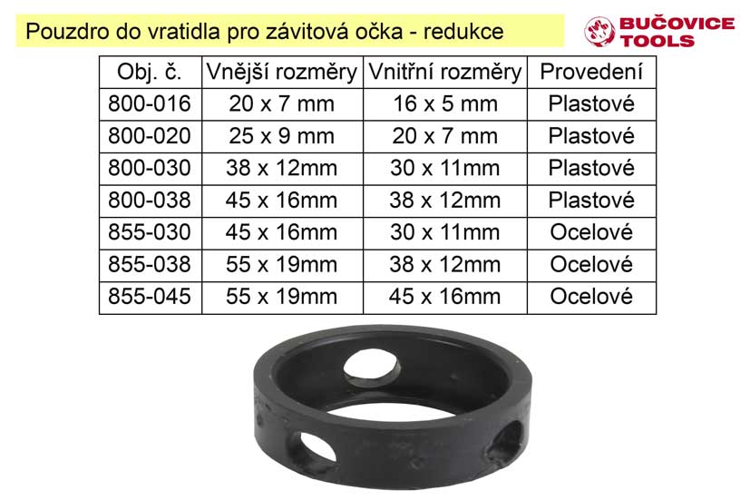 Pouzdro do vratidla pro závitová očka - redukce 55 / 45mm ocelové 0.1 Kg NÁŘADÍ Sklad2 855-045 2