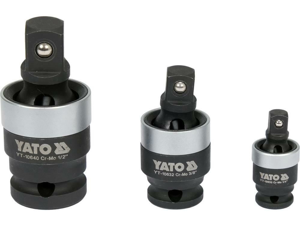 YATO Klouby na golu sada 3ks 1/4" 3/8" 1/2" kované CrMo 0.4 Kg NÁŘADÍ Sklad2 YT-10642
