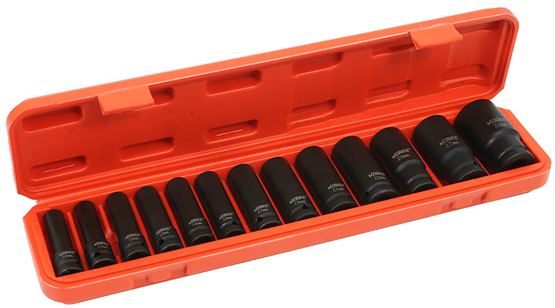 VERKE Gola ořechy šestihranné kované prodloužené 1/2" sada 13kusů 10-32mm V39466 2.52 Kg NÁŘADÍ Sklad2 V39466