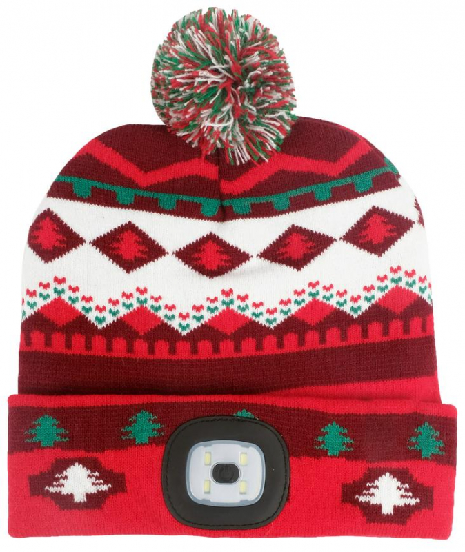 STREND PRO Čepice se světlem X-mas ČERVENO-BÍLÁ, velikost UNI 0.14 Kg NÁŘADÍ Sklad2 TR3133738