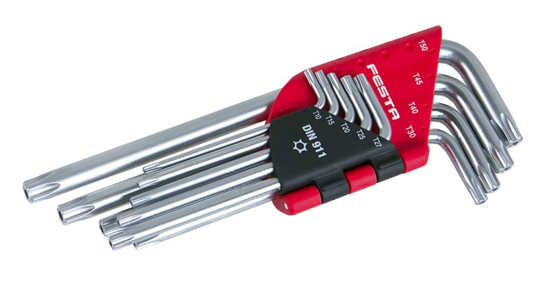 FESTA CrV T10-T50 Klíče Torx, zahnuté, sada 9 kusů 0.35 Kg NÁŘADÍ Sklad2 18497 3