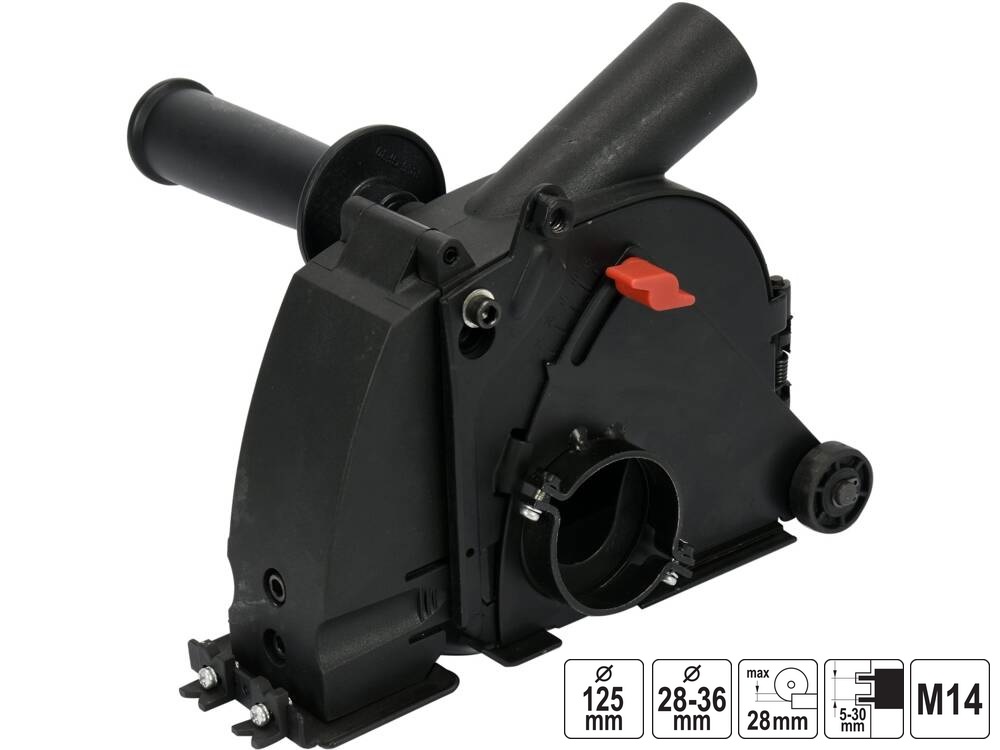 YATO Odsávací kryt na úhlovou brusku 125mm, na drážkování a frézování 1.72 Kg NÁŘADÍ Sklad2 YT-82988
