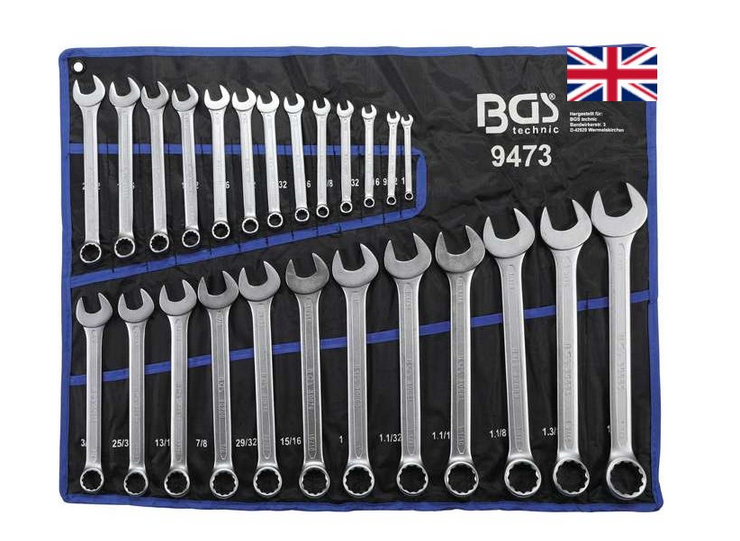 BGS Klíče očkoploché sada 1/4" až 1-1/4"  25 kusů CrV palcové rozměry 5.5 Kg NÁŘADÍ Sklad2 BGS9473