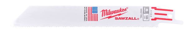 1ks-MILWAUKEE Sawzall pilový plátek na kov 150mm,24TPI,, pro mečové pily ocasky 0.05 Kg NÁŘADÍ Sklad2 48005186