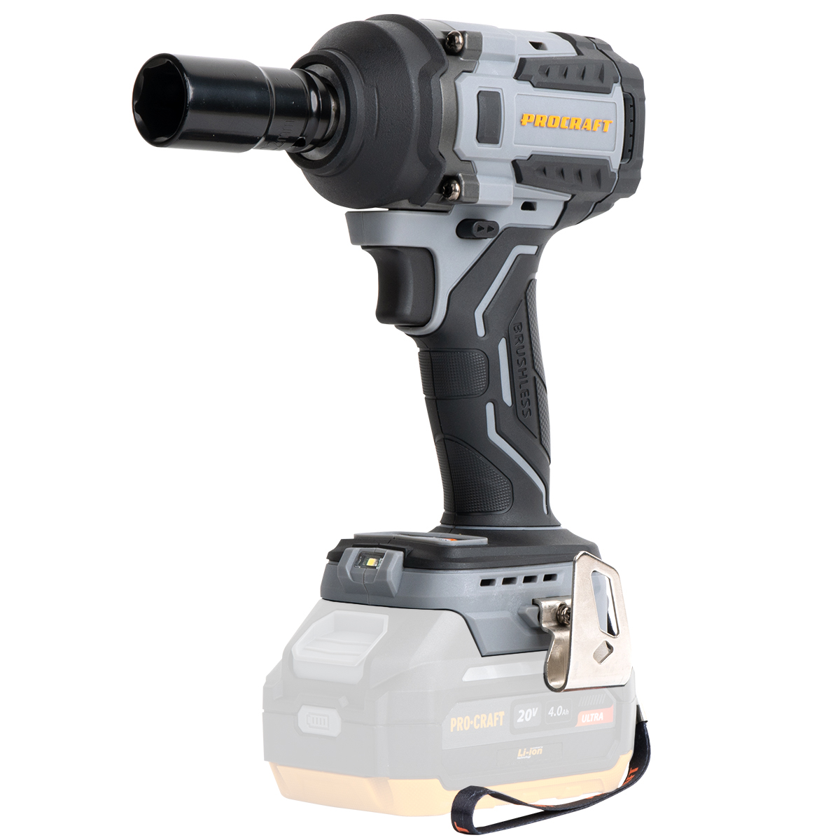 PROCRAFT INDUSTRIAL IW550A Aku rázový utahovák 1/2" 20V 550Nm, bezuhlíkový (bez baterie ) 1.5 Kg NÁŘADÍ Sklad2 IW550ABB
