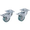 MA8856025_kolečka otočná s obručí ze šedé pryže a brzdou, sada 2ks, průměr 50mm 8856025