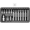 YT-0411_Bity Torx, plné, sada 15 dílů, pro ráčnu 1/2", Yato