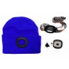 120259_MAGG čepice s čelovkou 45lm, nabíjecí, USB, modrá, univerzální velikost