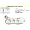 L106_Prodlužovací kabel 3 zásuvky délka  3 m