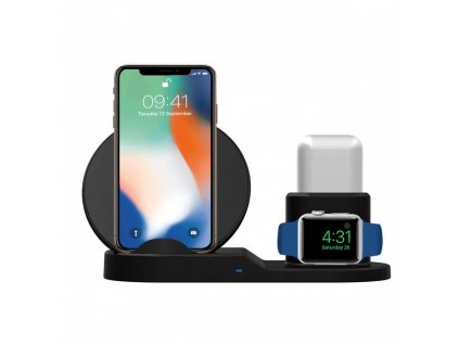 Fast Qi Wireless PowerHub iPhone & Apple Watch & AirPods Charging Dock 10W