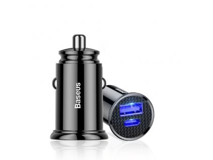 1581 baseus circular dual usb usb c fast car charger 30w