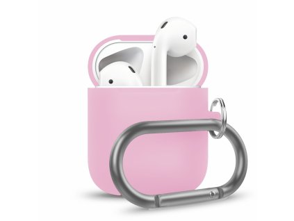2076 innocent california silicone airpods case with carabiner baby pink