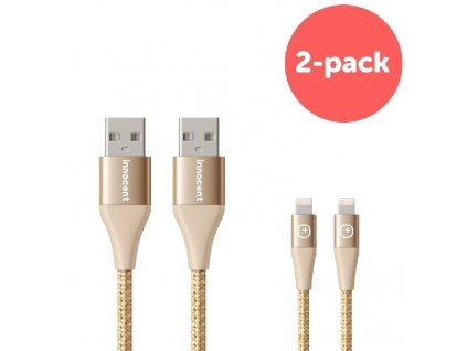 2643 innocent flash fastcharge lightning cable 1 5m 2 pack gold