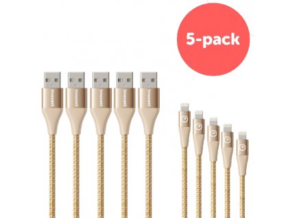 2655 innocent flash fastcharge lightning cable 1 5m 5 pack gold