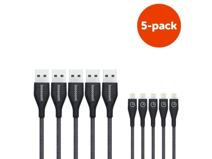 3702 innocent magic duratek lightning cable 1 5m 5 pack black