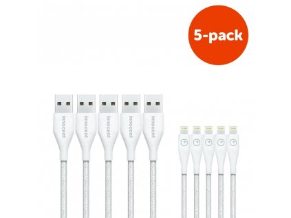 3705 innocent magic duratek lightning cable 1 5m 5 pack white