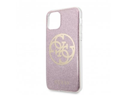 4173 guess 4g glitter circle case iphone 11 pro max pink