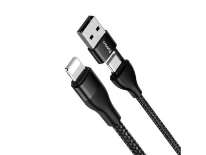 Baseus 2in1 Dual cable USB-A+Type-C to Lightning 18W 1m