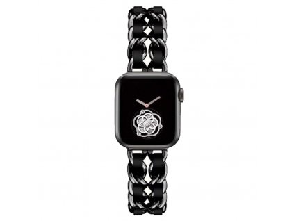 6090 innocent leather style apple watch band 42 44 45 49mm black