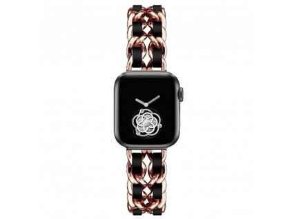 6096 innocent leather style apple watch band 42 44 45 49mm rose gold