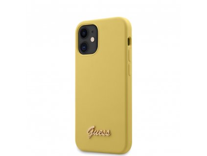 6459 guess silicone metal script case iphone 12 mini