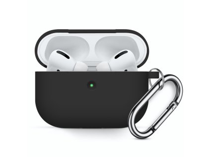 3126 silikonove puzdro innocent california airpods pro s karabinou cierne