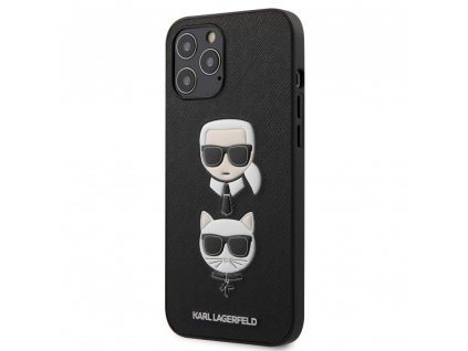 Karl Lagerfeld Saffiano K&amp;C Heads Case iPhone 12 Pro Max - Black
