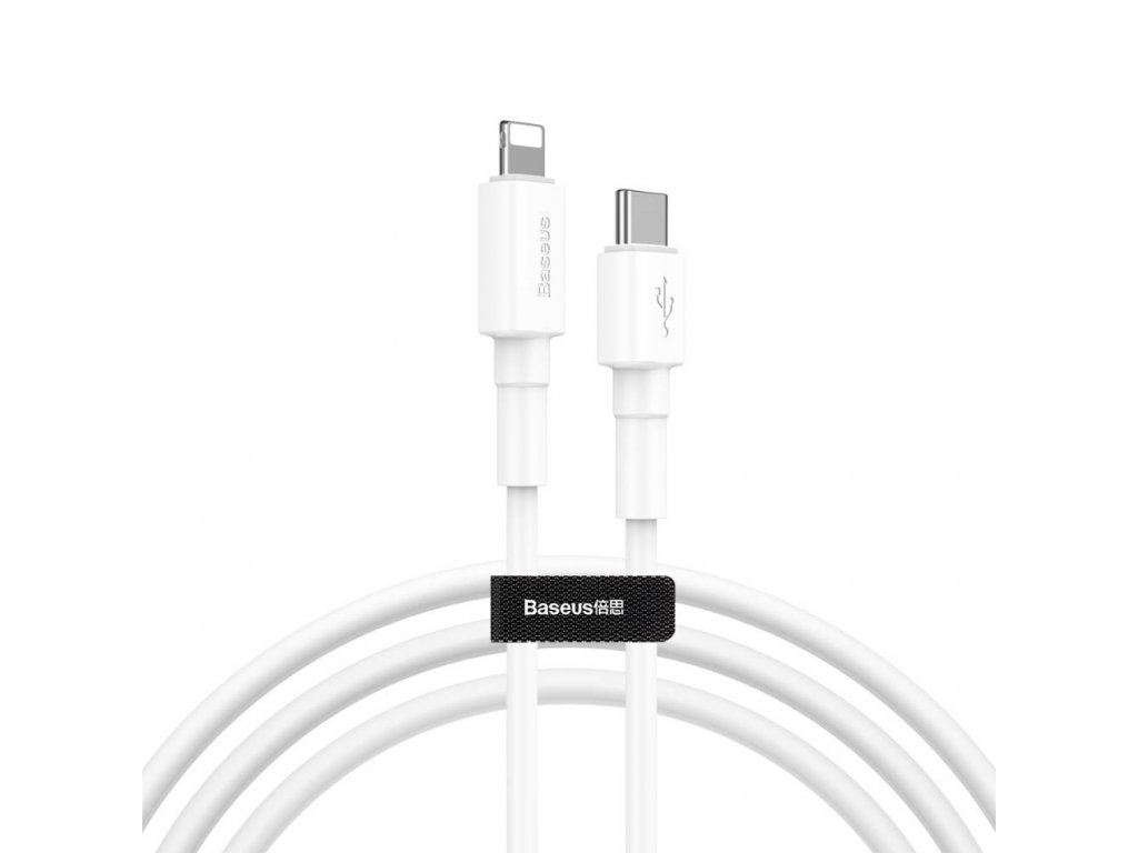 4218 baseus mini white type c to lightning cable pd 18w 1m
