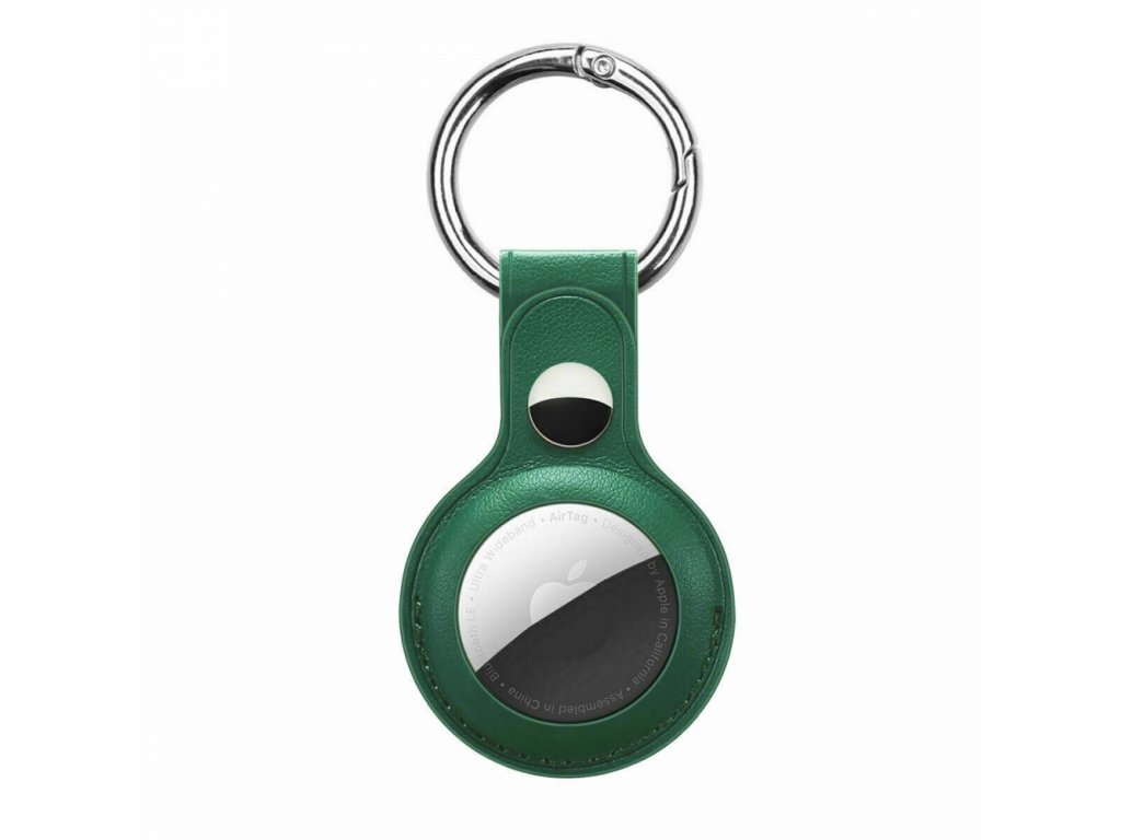 8745 innocent leather ring case for airtag green