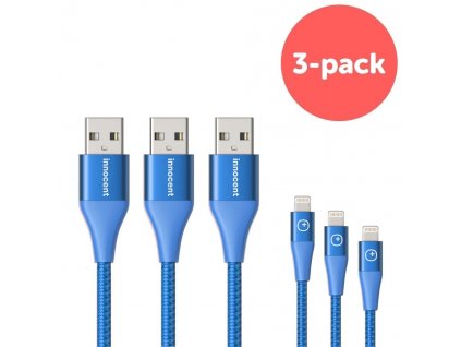 Innocent Flash FastCharge Lightning Cable 1,5m 3-pack - Blue