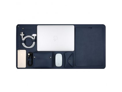 1719 innocent luxury pu leather 5 in 1 set for macbook pro retina 15 navy blue